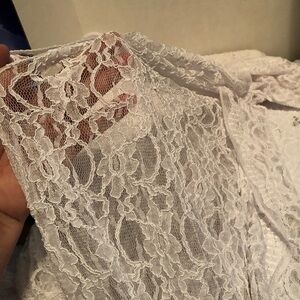 Elegant White Lace Fabric-72” by 150” aprox- a little stretch- gorgeous fabric